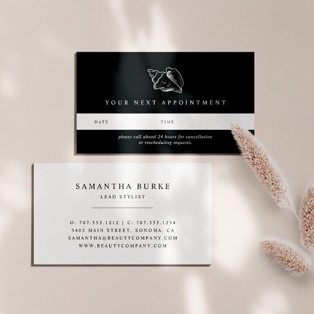 Elegant Silver Conch Shell Appointment Card (Creator Uploaded)