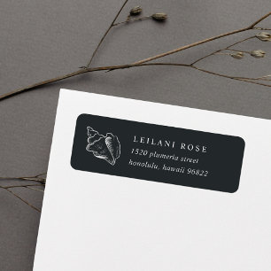 Elegant Silver Conch Shell Return Address Return Address Label