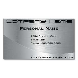 Elegant Silver Corporate Business Card Magnet