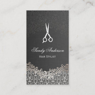 Elegant Silver Damask - Hair Stylist Appointment