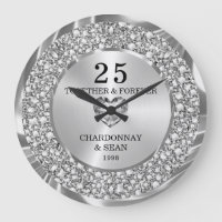 Elegant Silver Diamonds 25th Anniversary Large