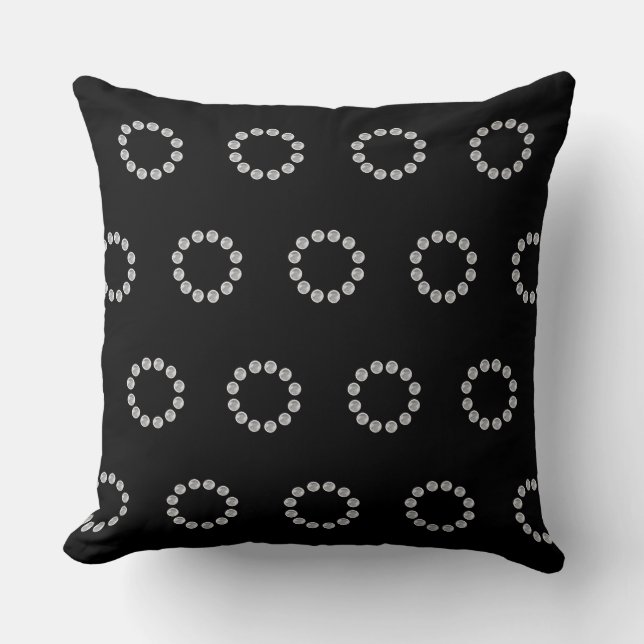 Elegant Silver Dots Cushion (Front)