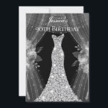 Elegant Silver Dress Womans 90th Birthday Party Invitation<br><div class="desc">Elegant Silver Dress Womans 90th Birthday Party Invitation

Variations to the invitation and matching items in our store</div>