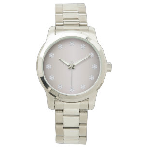 Elegant Silver Face And Diamonds Watch