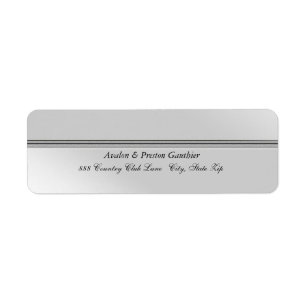 Elegant Silver Faux Metal Wedding Address Label Return Address Label