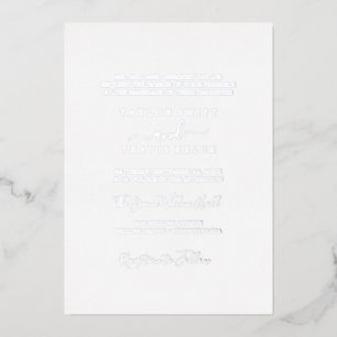 Elegant Silver Foil Calligraphy Formal Wedding