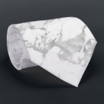 Elegant Silver Foil Chic White Marble Tie<br><div class="desc">Elegant Silver Foil | White Marble Necktie with a larger pattern trendy white marble and soft silver foil style marble veins running throughout. The pattern can be resized for a variety of looks. Perfect for your wedding,  elegant affair,  or chic esthetic.</div>