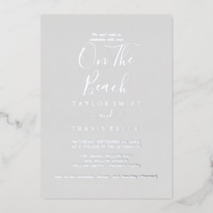 Elegant Silver Foil   Grey On The Beach Wedding 