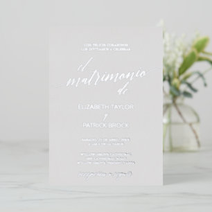 Elegant Silver Foil   Grey Spanish Wedding