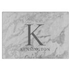 Elegant Silver Foil Marble Monogram