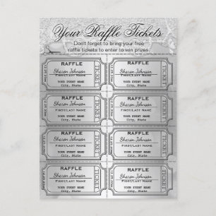 Elegant Silver Foil Raffle Tickets Postcard