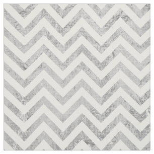 Elegant Silver Foil Zigzag Stripes Chevron Pattern Fabric