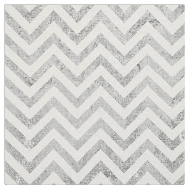 Elegant Silver Foil Zigzag Stripes Chevron Pattern Fabric (Swatch)