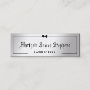 Elegant Silver Formal Graduation Name Card Insert