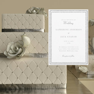 Elegant Silver Frame Wedding  Invitation