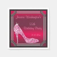 Elegant Silver Framed Pink Stiletto 55th Birthday