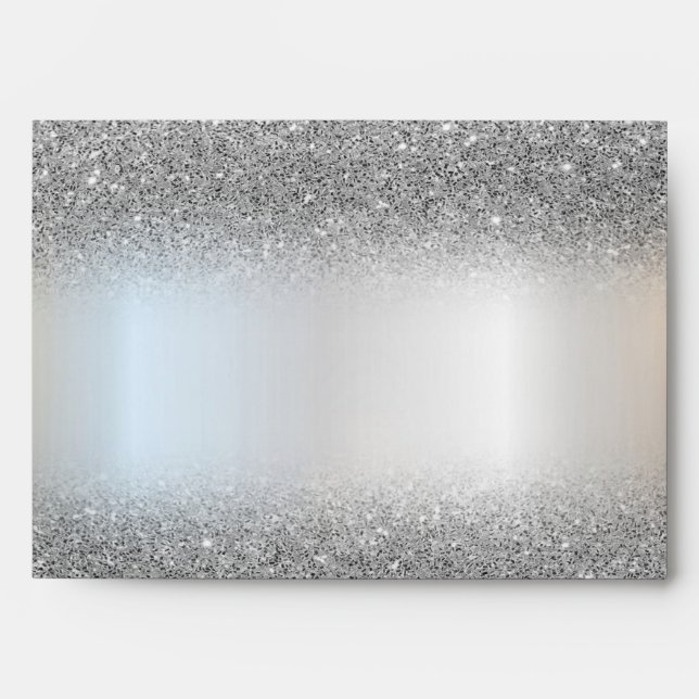 Elegant Silver Glitter Bokeh  Envelope (Front)