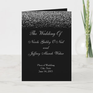 Elegant Silver Glitter Confetti Wedding Program