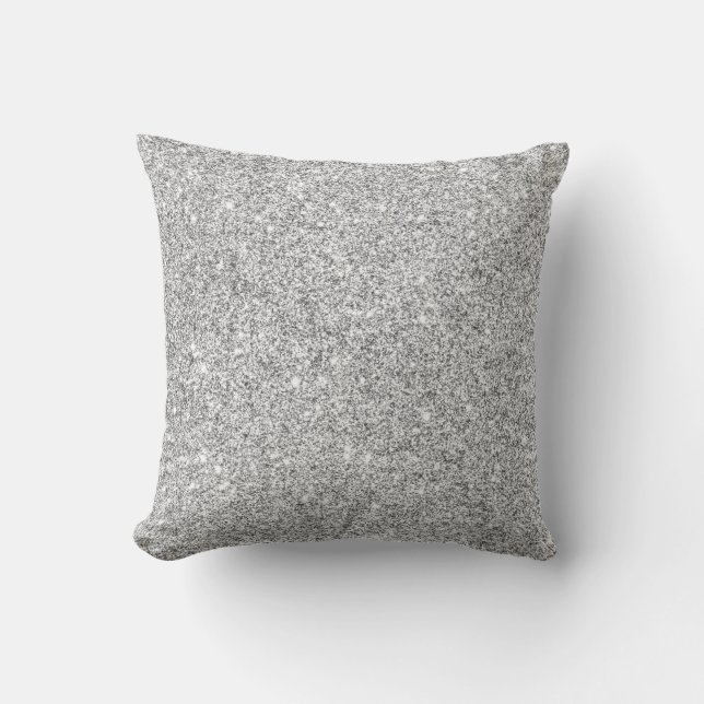 Elegant Silver Glitter Cushion (Front)