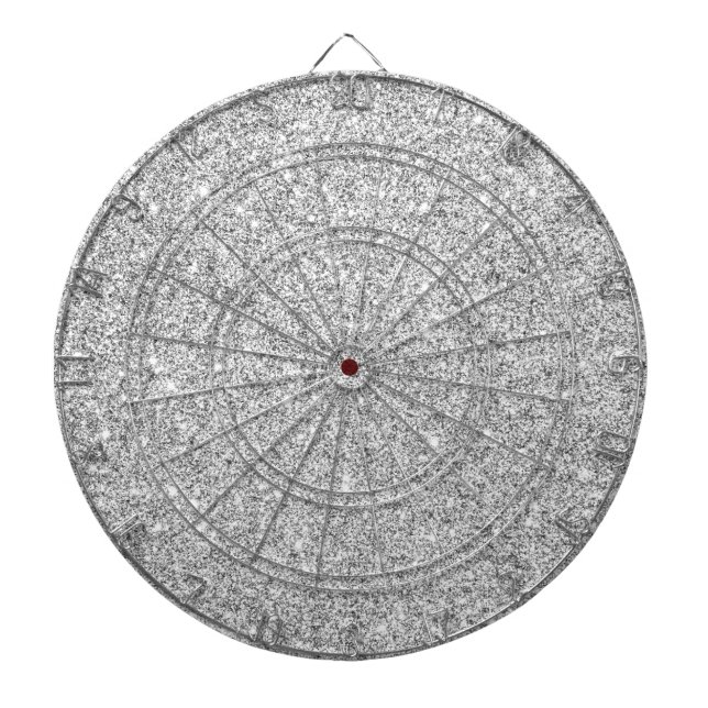 Elegant Silver Glitter Dartboard (Front)