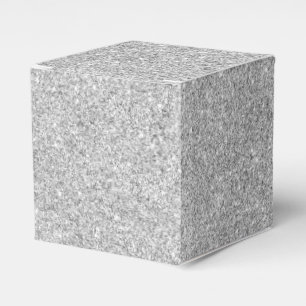 Elegant Silver Glitter Favour Box