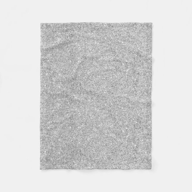 Elegant Silver Glitter Fleece Blanket (Front)