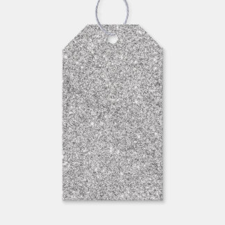Elegant Silver Glitter Gift Tags
