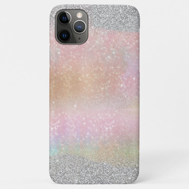 Elegant Silver Glitter Gold  Rainbow Abstract Art Case-Mate iPhone Case (Back)