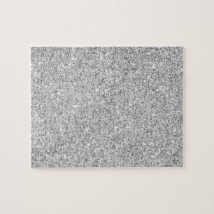 Elegant Silver Glitter Jigsaw Puzzle