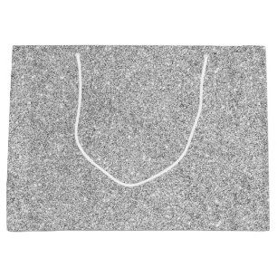 Elegant Silver Glitter Large Gift Bag