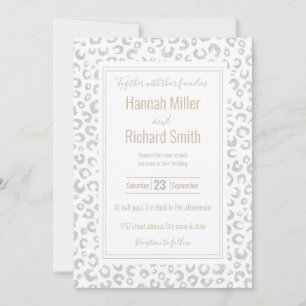 Elegant Silver Glitter Leopard Pattern