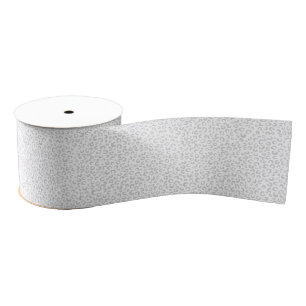 Elegant Silver Glitter Leopard Pattern Grosgrain Ribbon