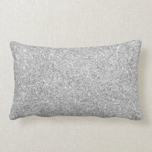 Elegant Silver Glitter Lumbar Cushion