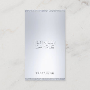 Elegant Silver Glitter Modern Simple Professional Business Card