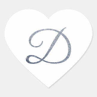 Elegant Silver Glitter Monogram D Envelope Seal