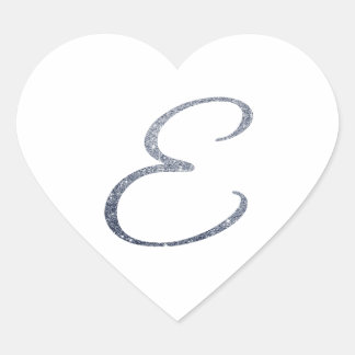 Elegant Silver Glitter Monogram E Envelope Seal