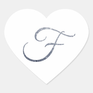 Elegant Silver Glitter Monogram F Envelope Seal