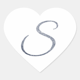 Elegant Silver Glitter Monogram S Envelope Seal