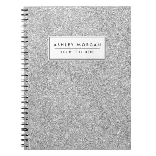 Elegant Silver Glitter Notebook