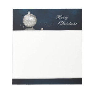 Elegant Silver Glitter Ornament - Notepad