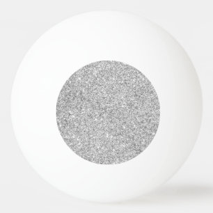 Elegant Silver Glitter Ping Pong Ball