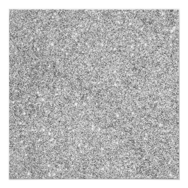 Elegant Silver Glitter Poster (Front)