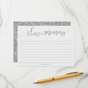 Elegant Silver Glitter Share A Memory Card