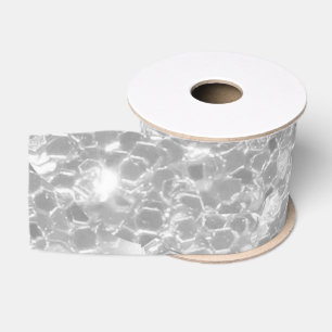Elegant Silver Glitter Sparkle Glam Sequin Grosgrain Ribbon