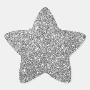 Elegant Silver Glitter Star Sticker