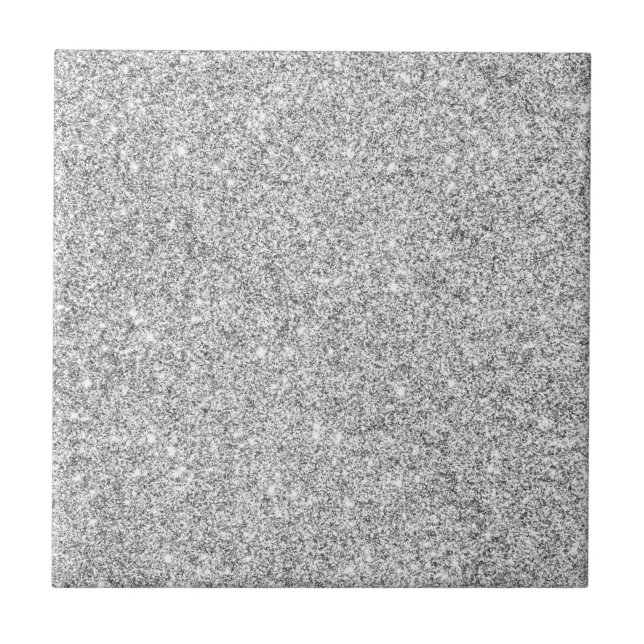 Elegant Silver Glitter Tile (Front)