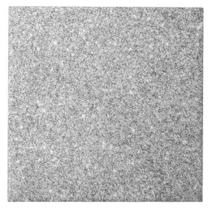 Elegant Silver Glitter Tile