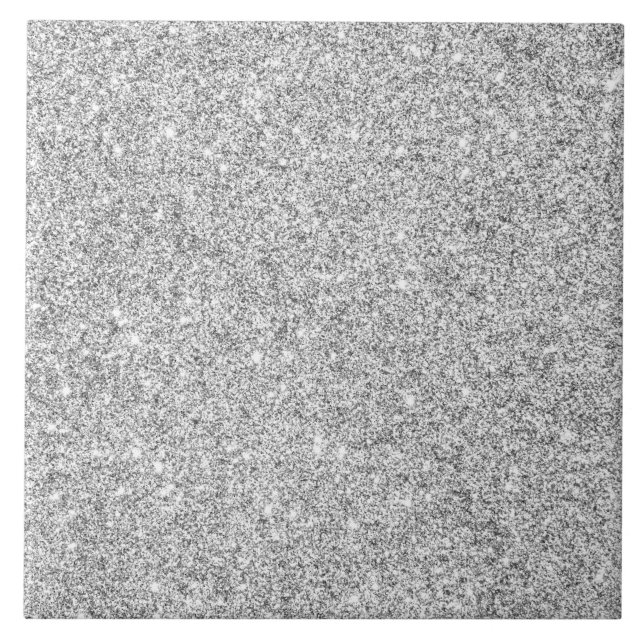 Elegant Silver Glitter Tile (Front)