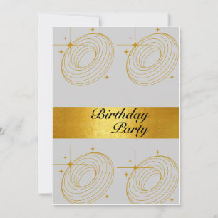Elegant Silver & Gold Birthday Invitation