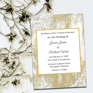 Elegant Silver Gold Frame Wedding Invitation